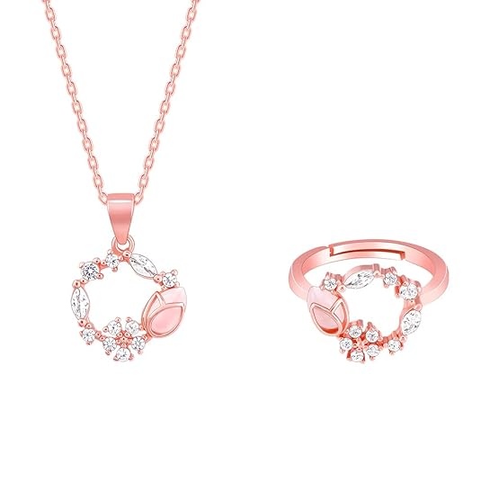 GIVA 925 Silver Rose Gold Drop Wreath Set of Two